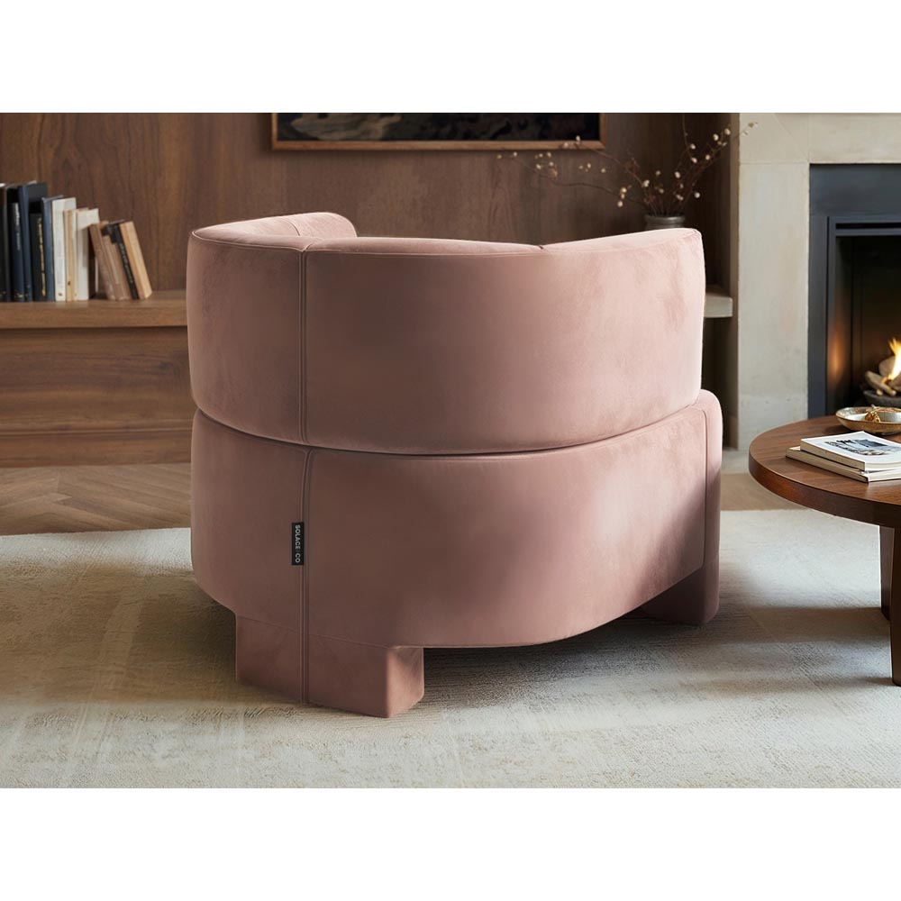 Solace+Co Cleo Pink Velvet Accent Chair Image 5