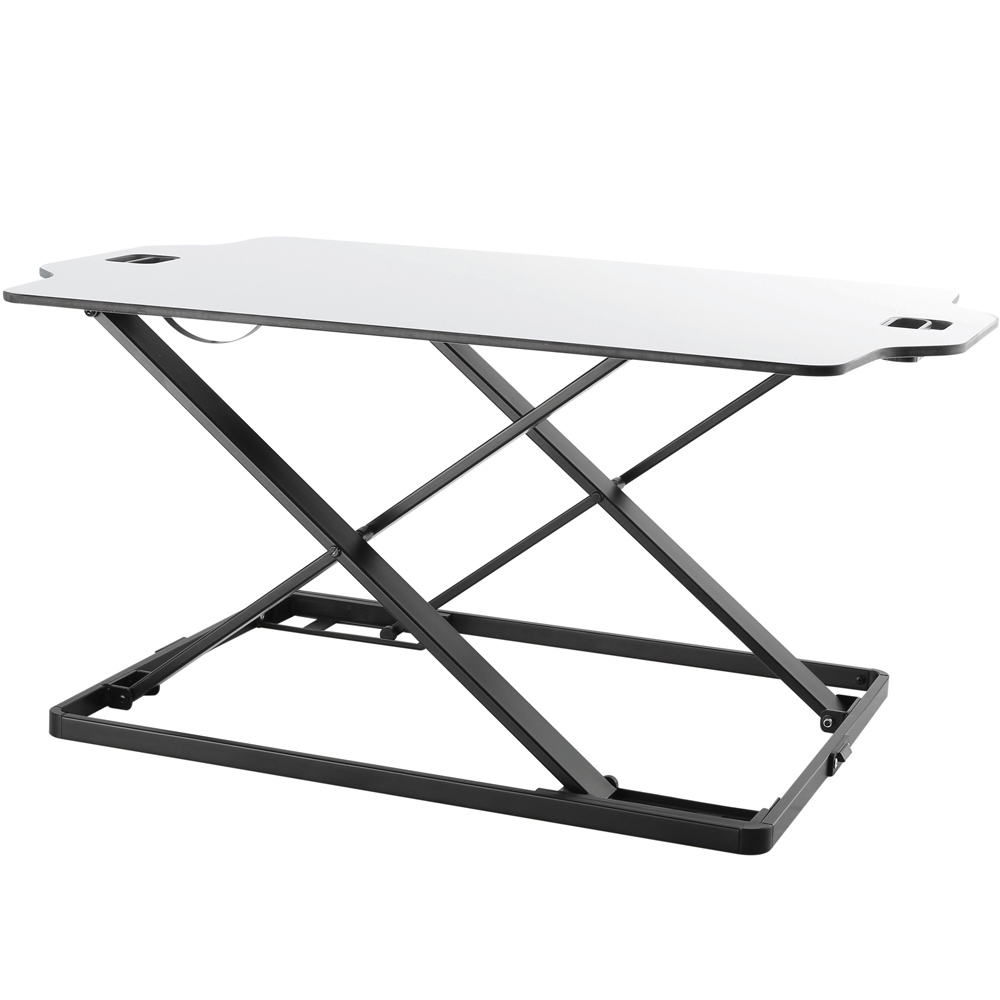 ProperAV Slim Profile Stand Up Workstation Desk White Image 2
