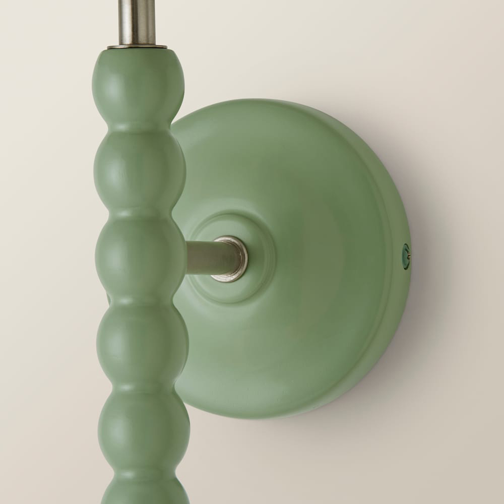 ValueLights Trim Scallop Shade Green Bobbin LED Wall Light with Bulb 2 Pack Image 6