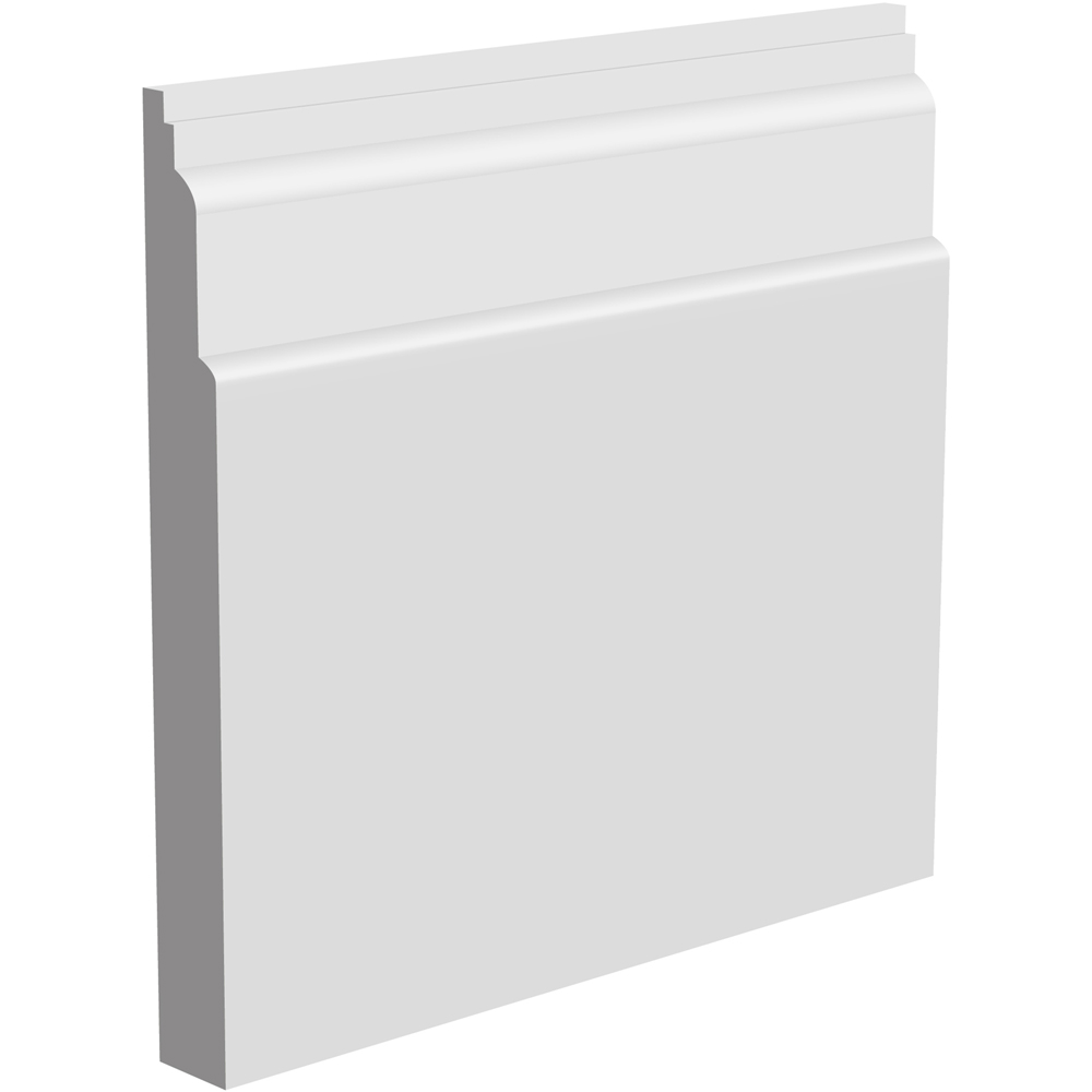 National Skirting White Oslo Primed Skirting Board 18mm 220 x 3040mm Image 1