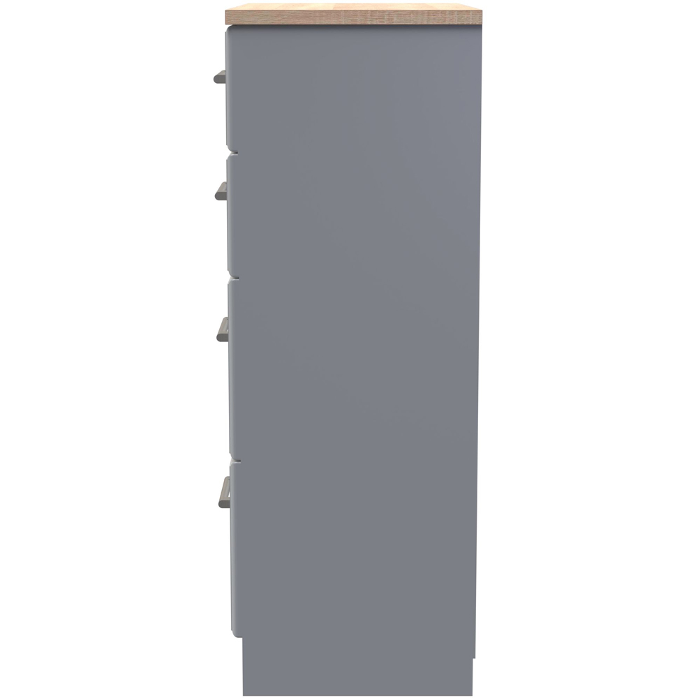 Crowndale Kent 4 Drawer Dusk Grey and Bardolino Oak Deep Chest of Drawers Ready Assembled Image 3