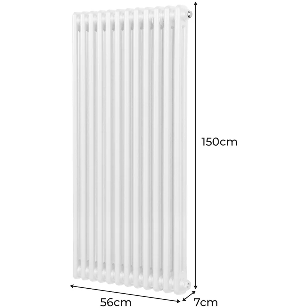 Monster Shop 5582 BTU White Traditional 2 Column Radiator 1500 x 562mm Image 6