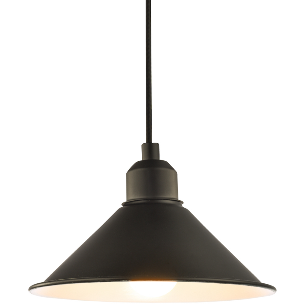 Happy Homewares Cone Shaped Industrial Metal Mat Black Pendant Shade Image 3
