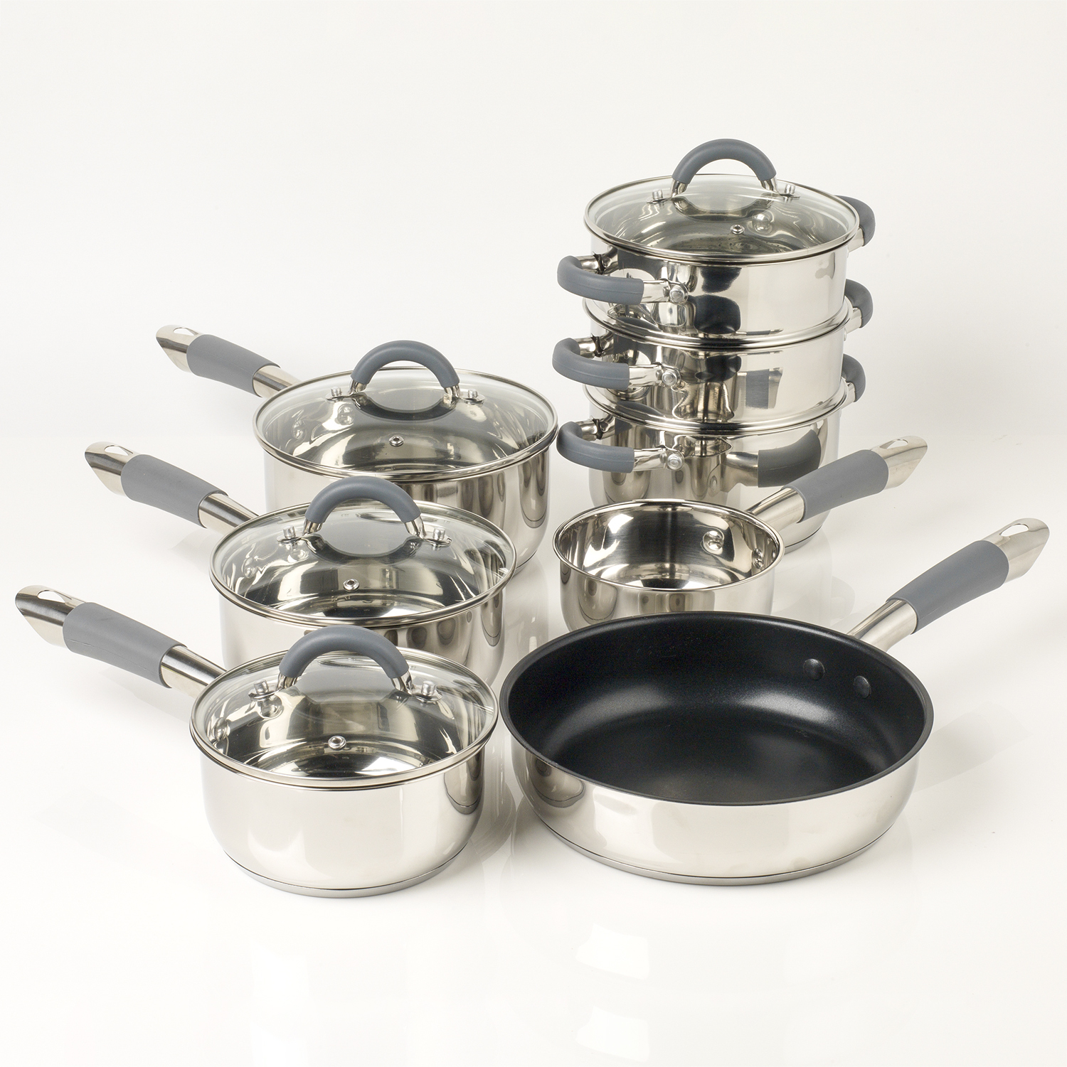 Salter Stainless Steel 8 Piece Pan Set Image 3