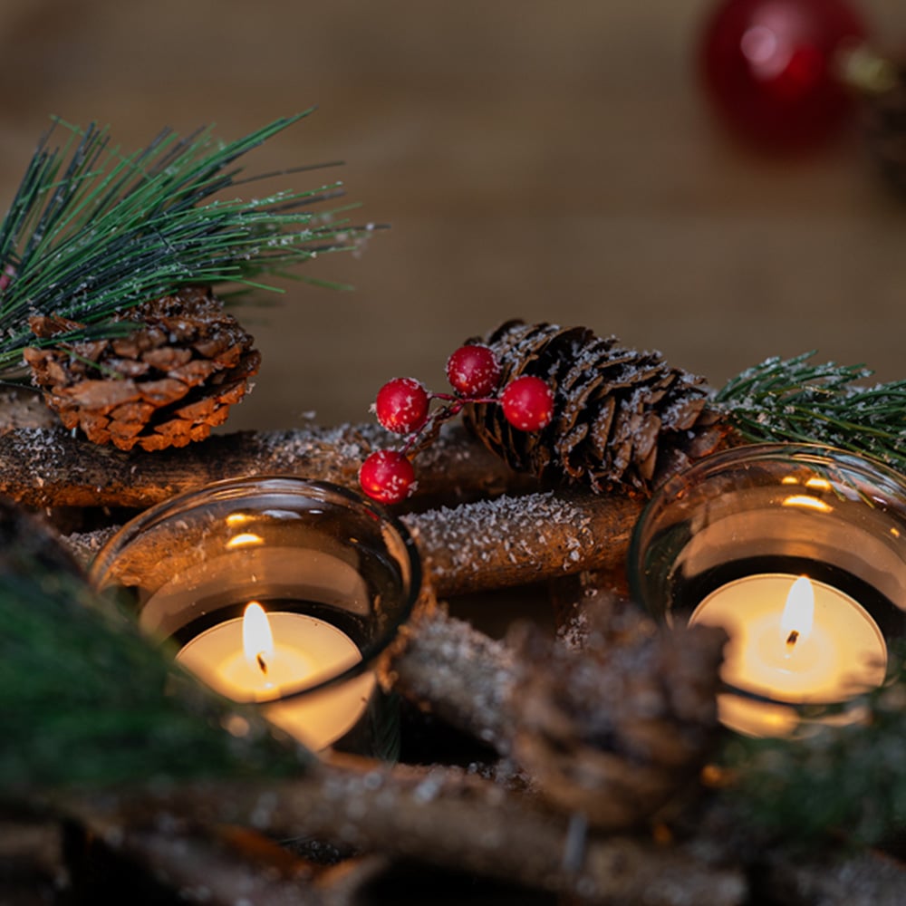 Marco Paul Wooden Branch Triple Tea Table Light Christmas Decoration Ornament Image 3