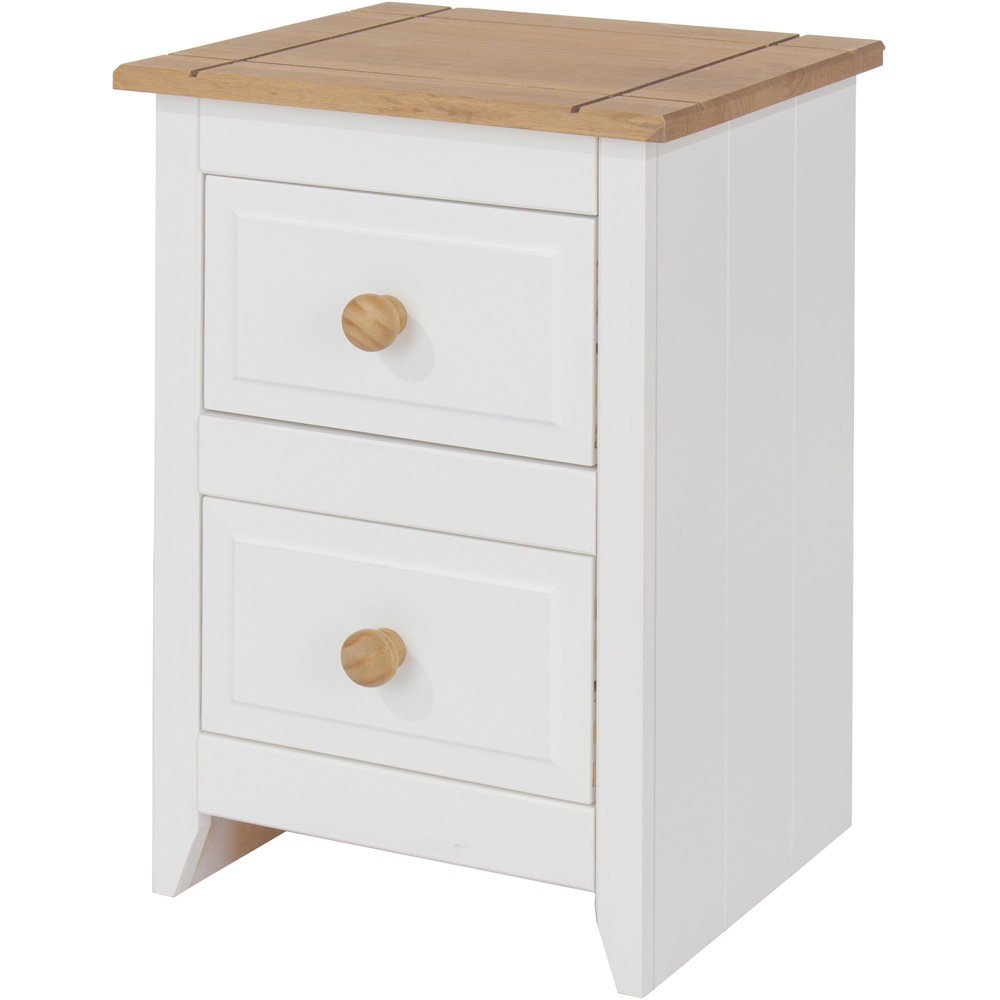 Capri 2 Drawer White Petite Bedside Table Image 2
