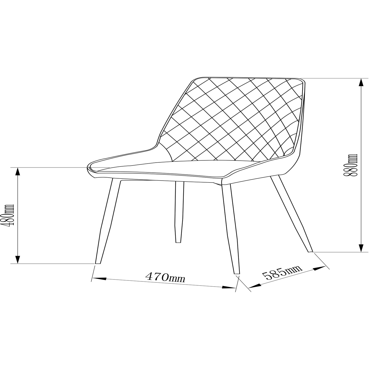 Sorrento Set of 2 Black Dining Chair Image 8