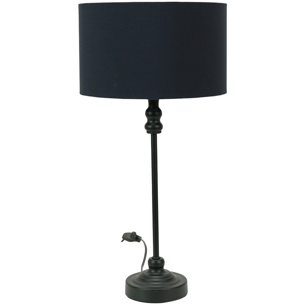 ValueLights Maggie Black Drum Shade Candlestick LED Table Lamp Image 1