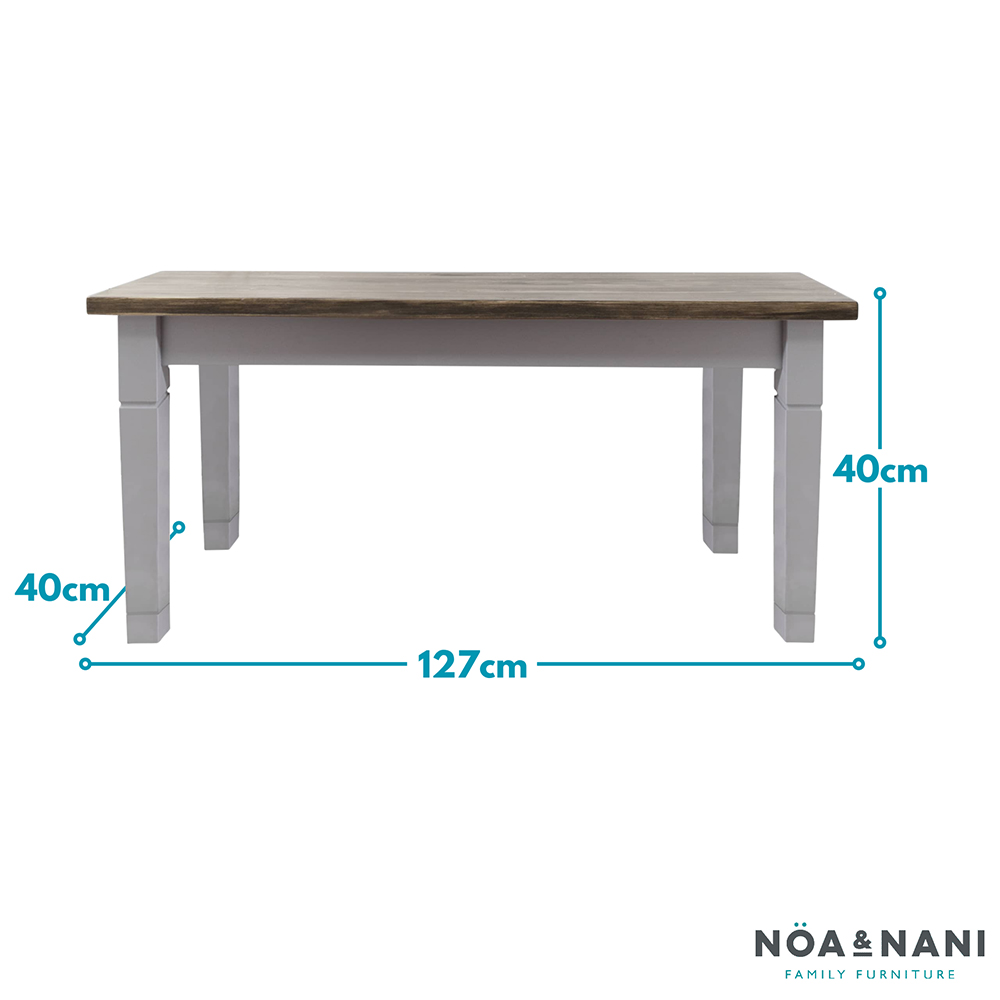 Noa and Nani Canterbury Grey and Dark Pine Hallway Bench 127cm Image 7
