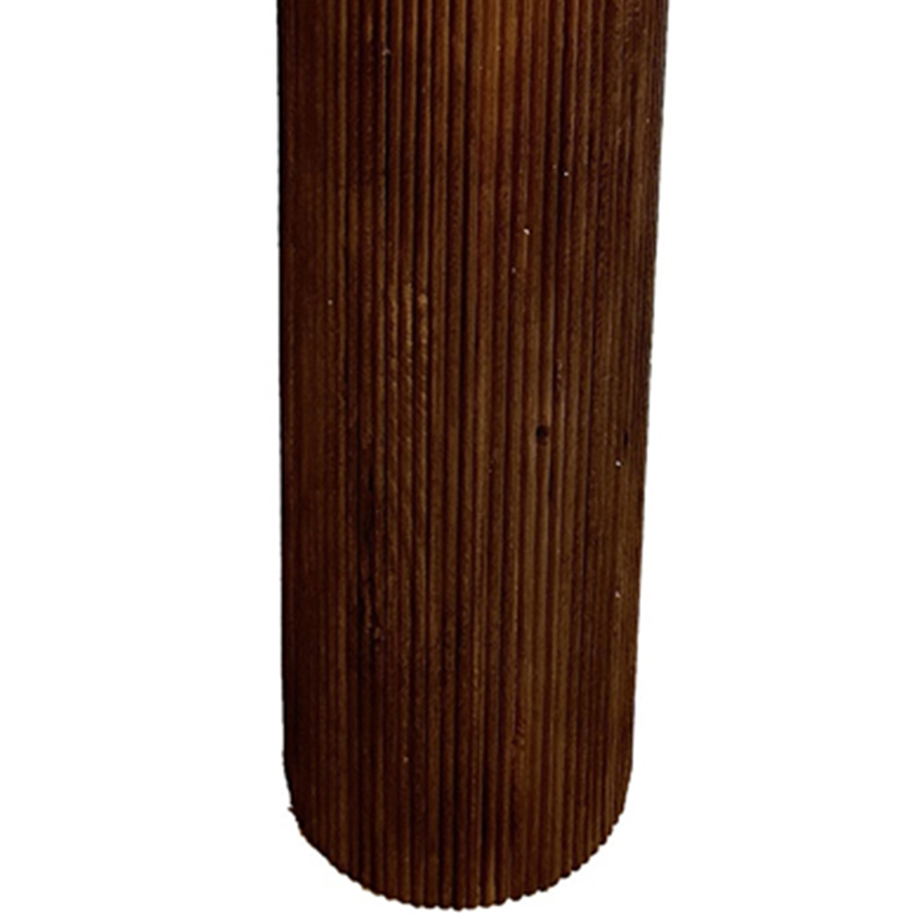 IH Design Brown Fluted Wooden Floor Lamp Base Image 2