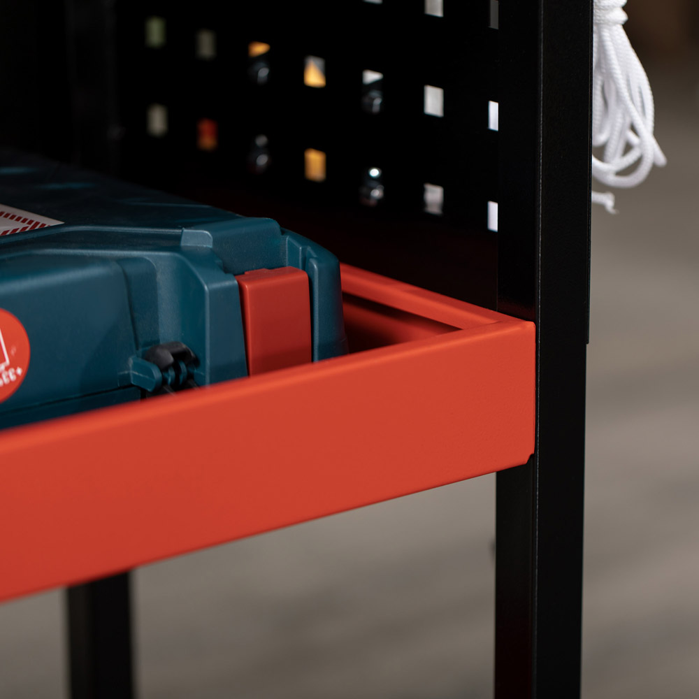 DURHAND Black and Red 3 Shelf Tool Trolley Image 6
