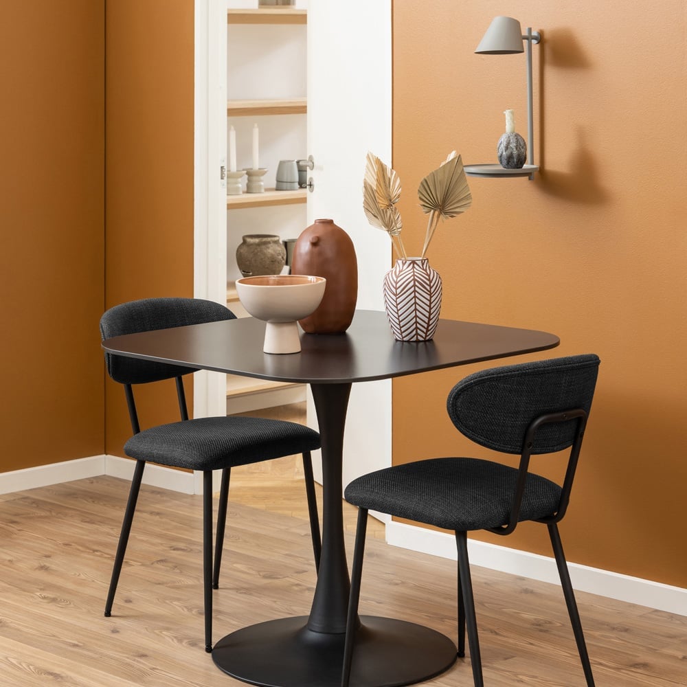 Florence Malta Ceramic Square Dining Table Black Image 7