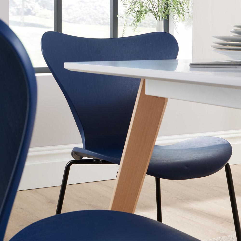 Home Source Trinity Penny 4 Seater Dining Set Blue Image 4