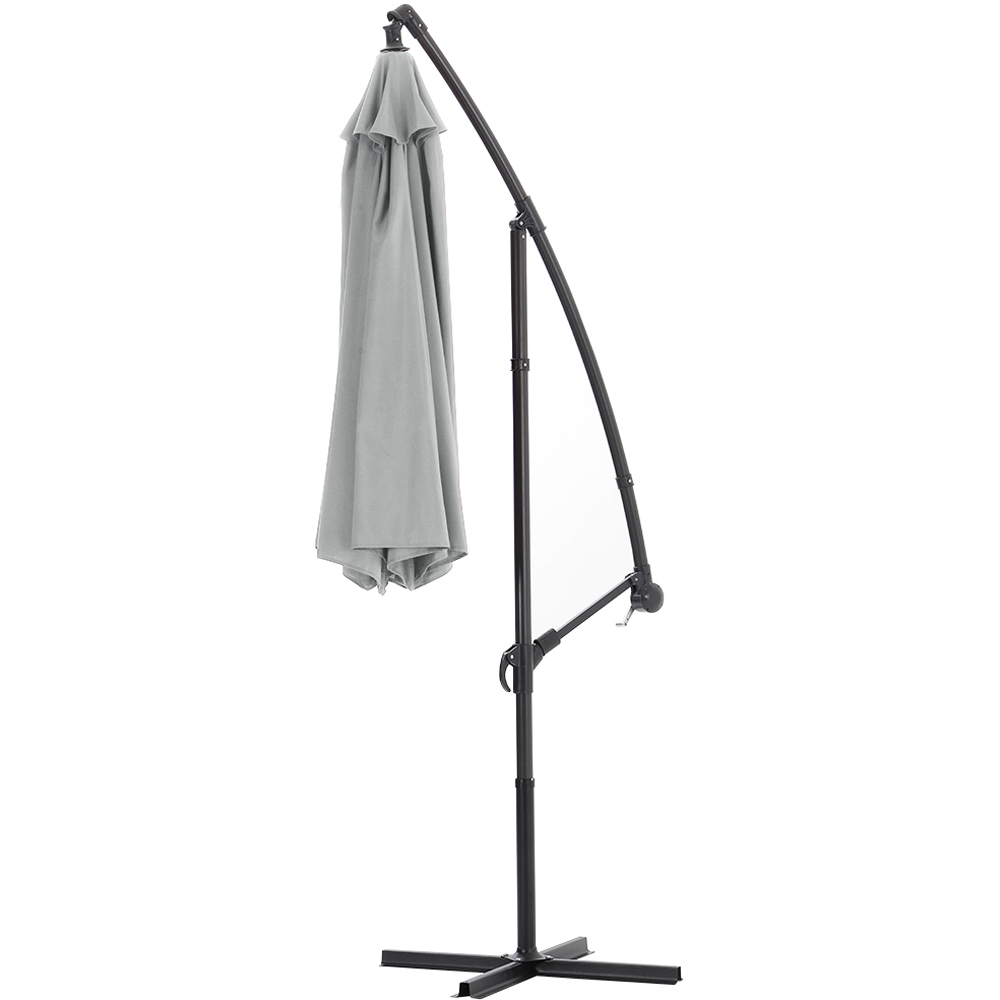 Living and Home Light Grey Cantilever Parasol with Cross Base 3m Image 4
