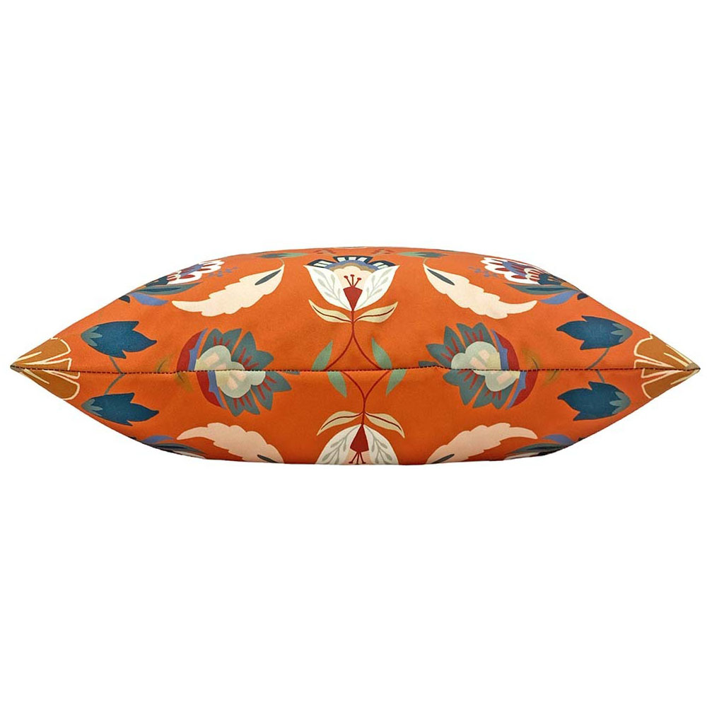 furn. Folk Flora Orange Floral Outdoor Cushion Image 3