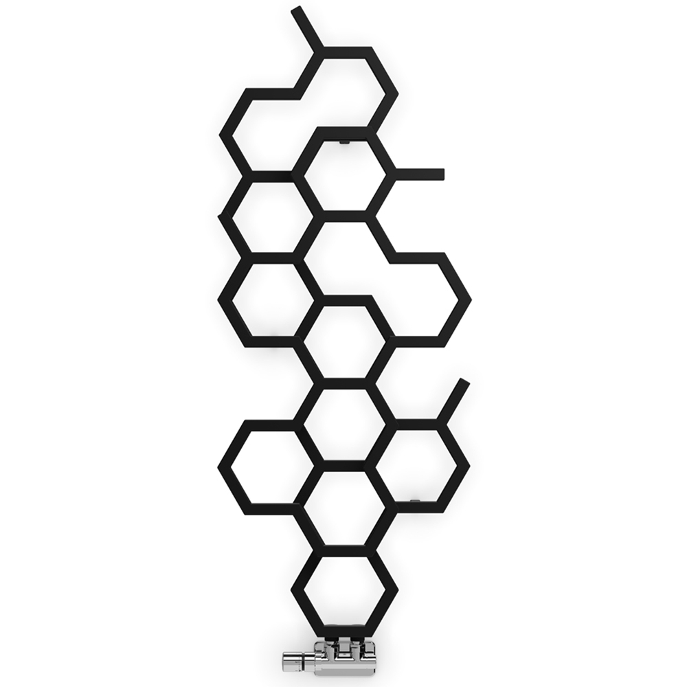 Terma Hex 1180BTU Soft Matt Black Radiator 1220 x 486mm Image 3