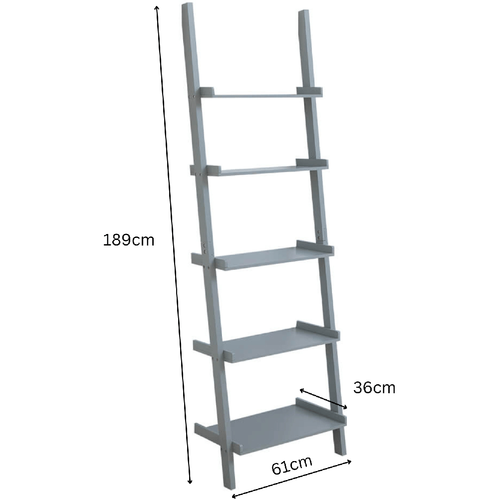 Home Source 5 Shelf Grey Ladder Storage Unit Image 8