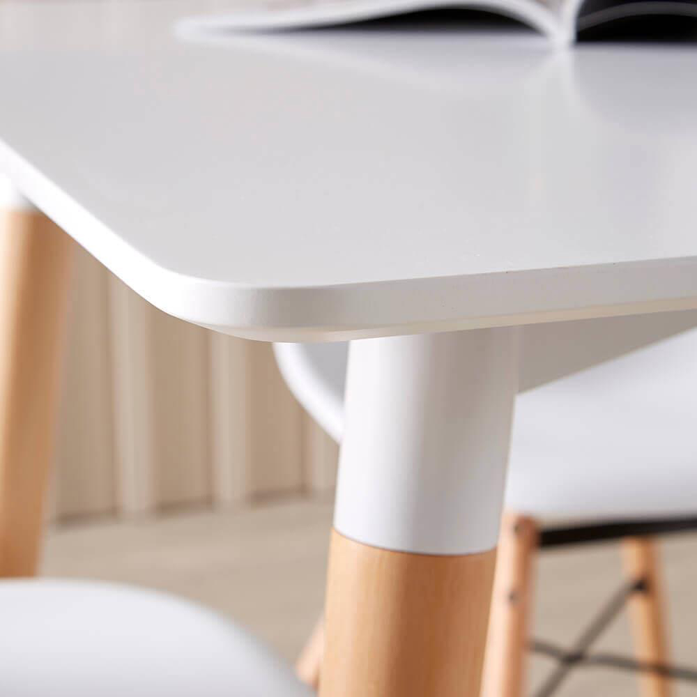 Home Source Braga 4 Seater White Dining Table with Grey Lisbon Chairs Image 2