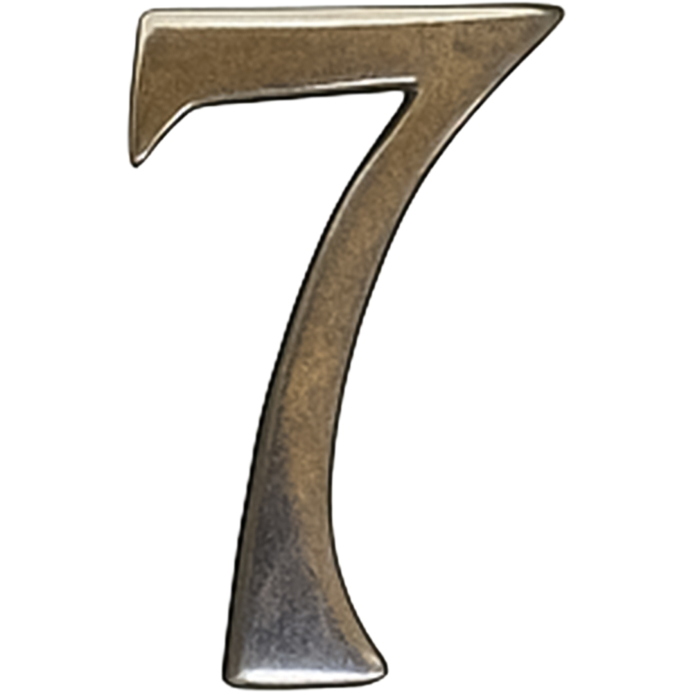 Golden Grace Polished Gold Finish Self Adhesive Door Numerals No 7 75mm Image 2