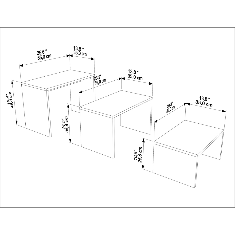 Decorotika Andro White Oud Nest of Tables Set of 3 Image 7