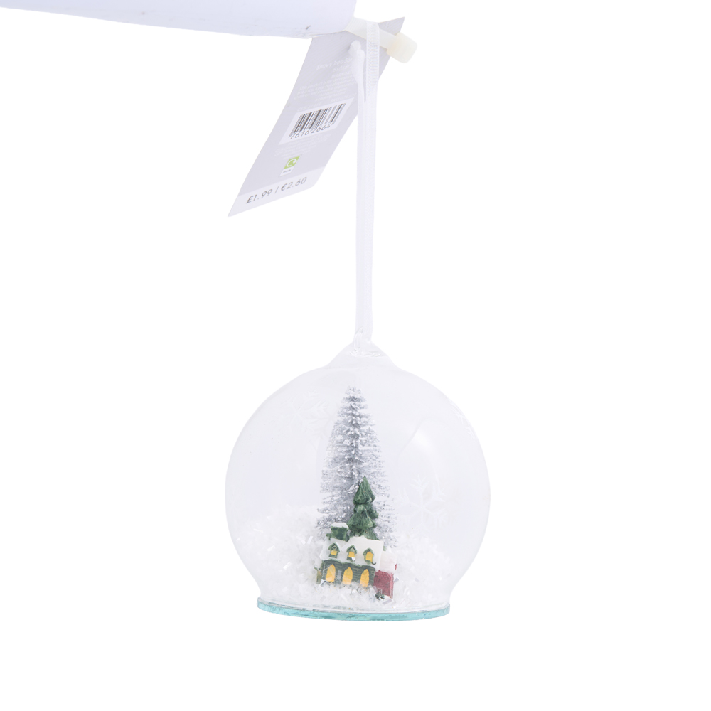 Snowy Tree Scene Bauble - White Image 3