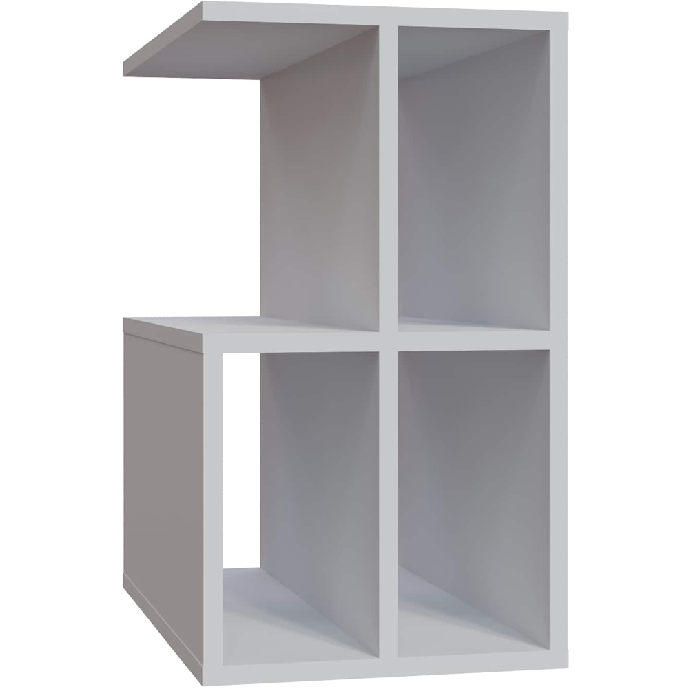 Decorotika Lauron 4 Shelf White Side Table Image 2