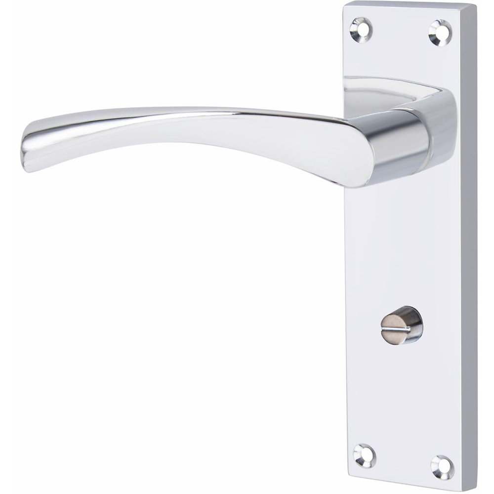 Golden Grace Polished Chrome Victorian Scroll Astrid Bathroom Handle with Hinge Image 3