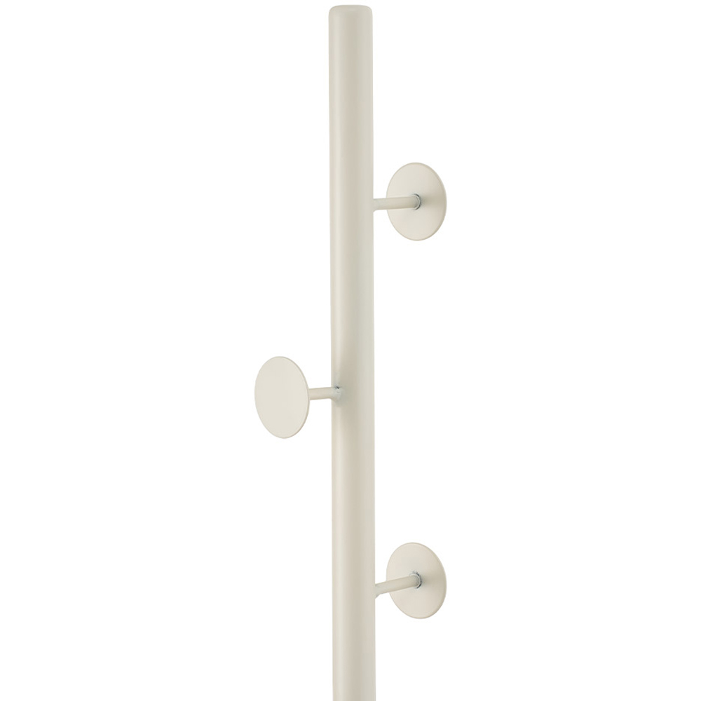 Living and Home White Minimalist Coat Stand with 8 Hooks and Marble Base Image 4