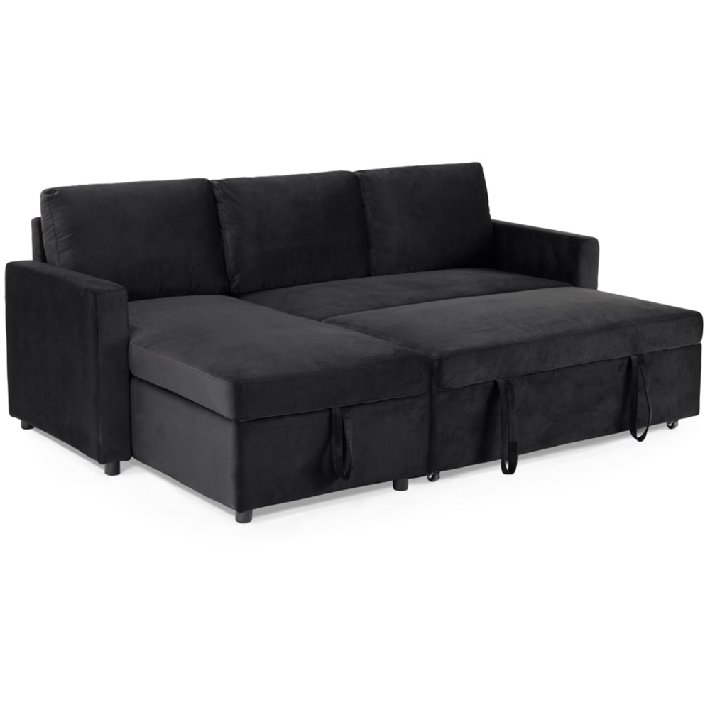 Home Detail Dorset Small Double Sleeper Black Velvet Pull Out Sofa Bed with Storage Image 8