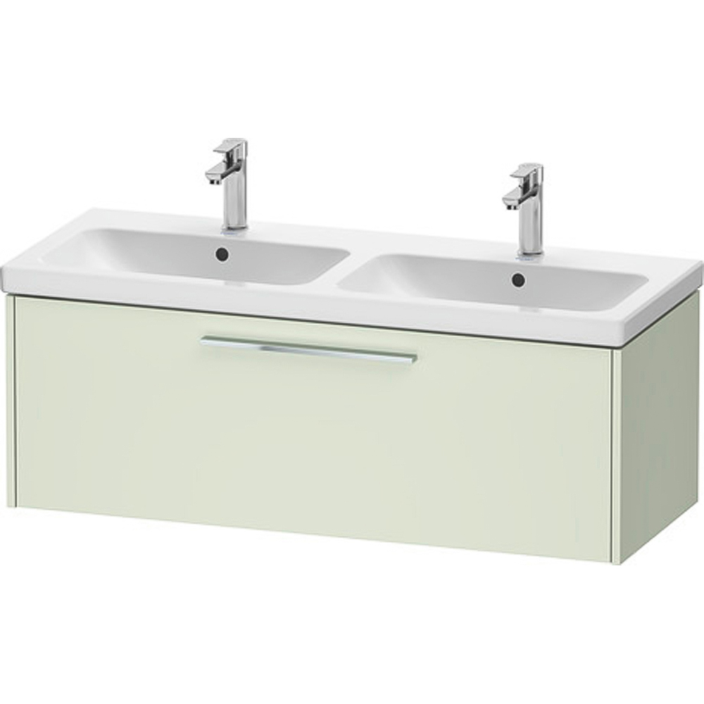 Duravit D-Code Single Drawer Pale Green Wall Hung Vanity Unit 1184 x 460mm Image 1