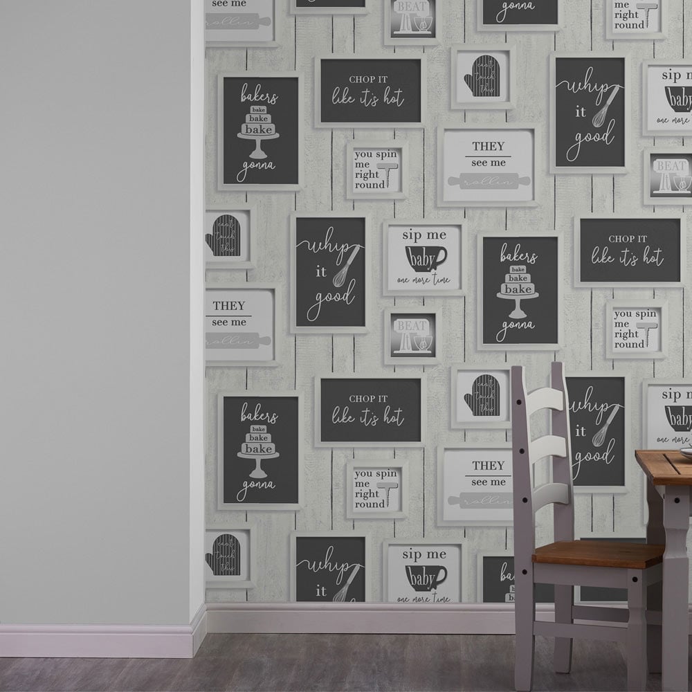 Contour Framed Quotes Black and White Wallpaper Image 4