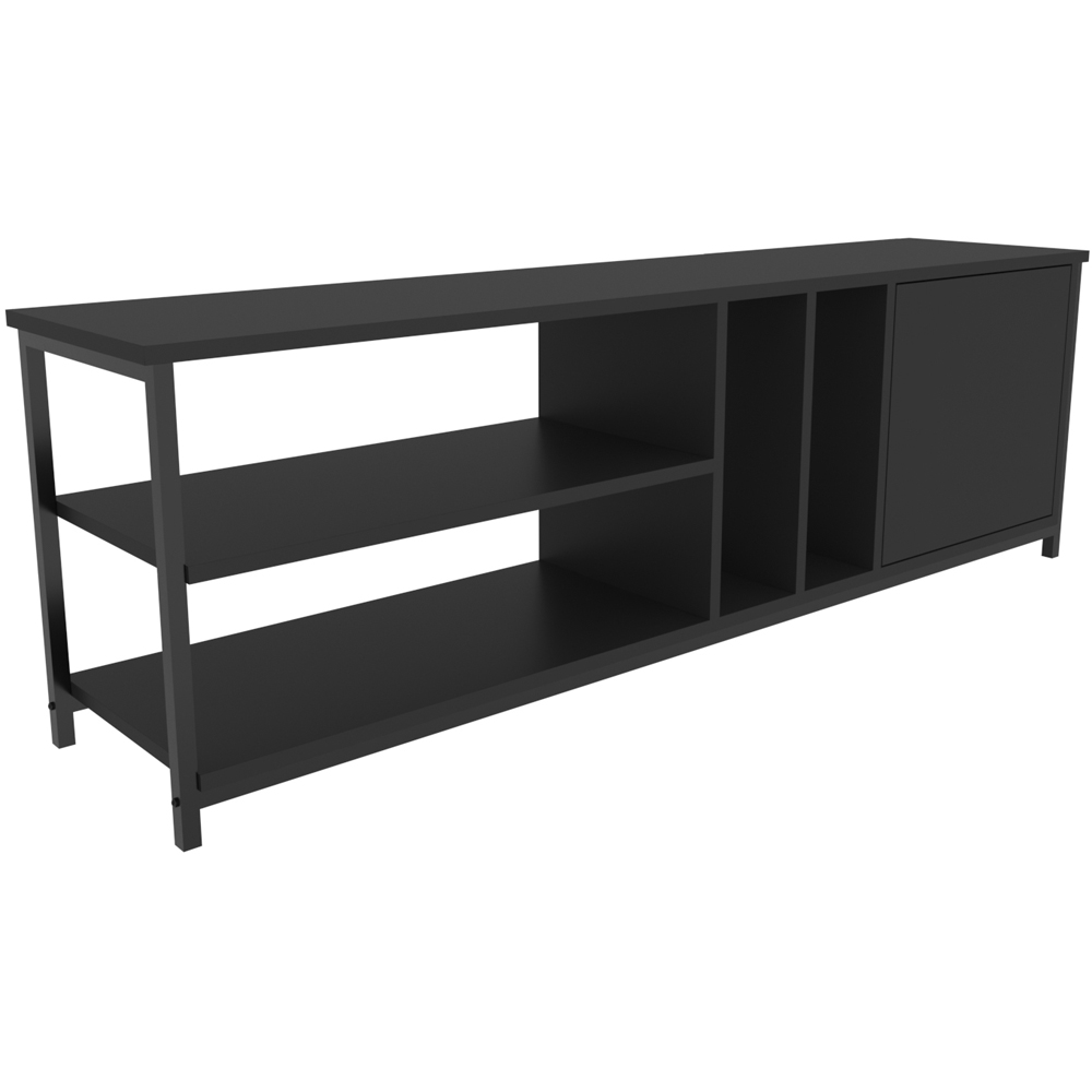 Decorotika Oneida Single Door 4 Shelf Black and Anthracite TV Unit Image 2