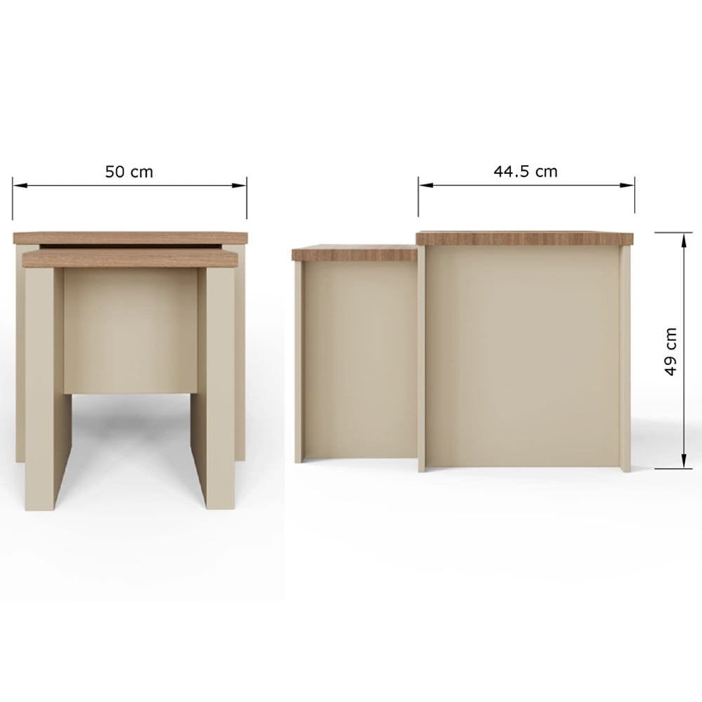 GFW Lancaster Cream Nest of Tables Set of 2 Image 9