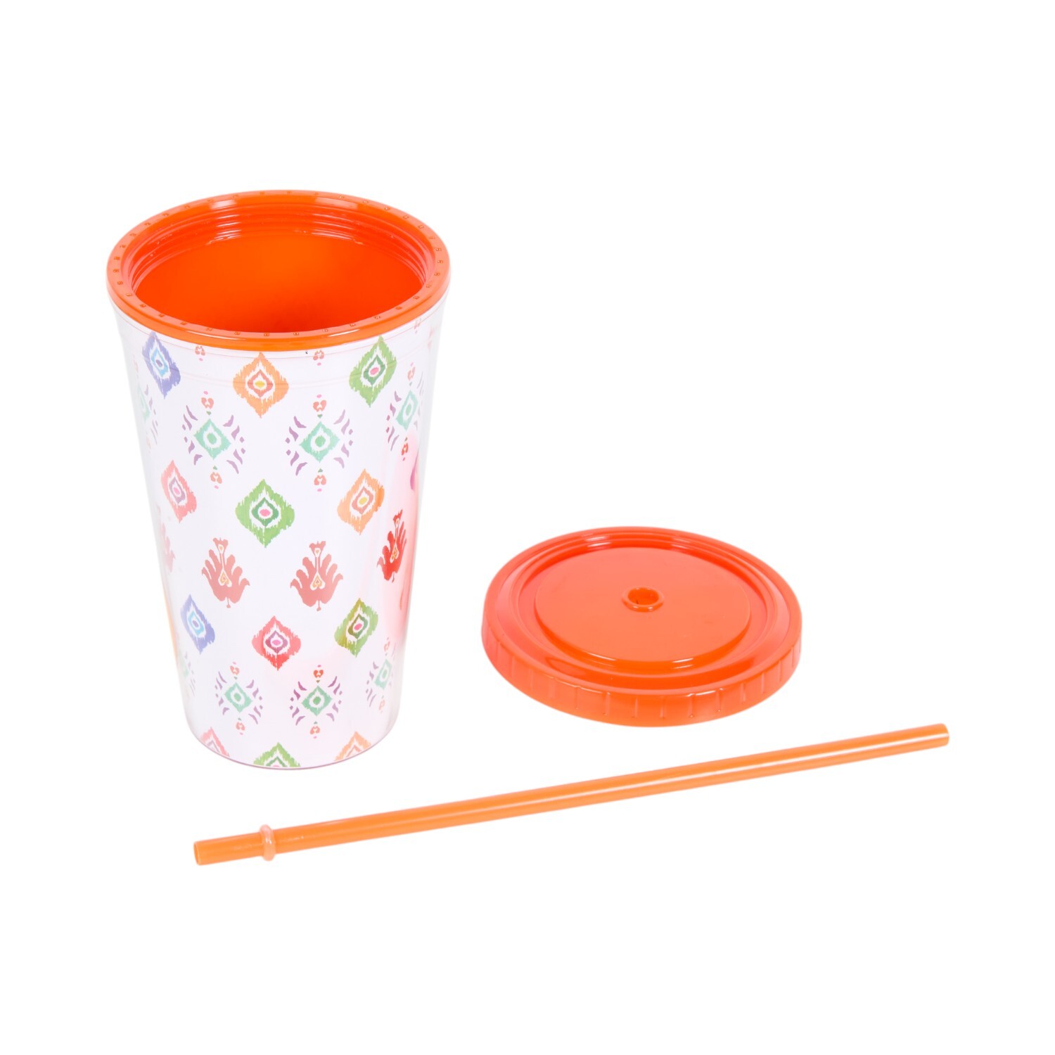 Sahara Brights Print Tumbler with Straw Multicolour Image 3