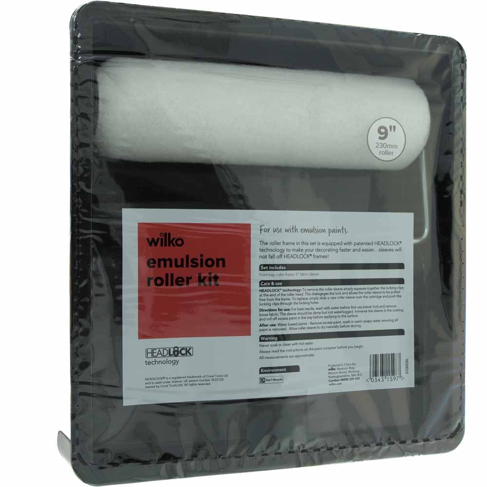 Wilko 9 inch Functional Roller and Tray Set Image 3