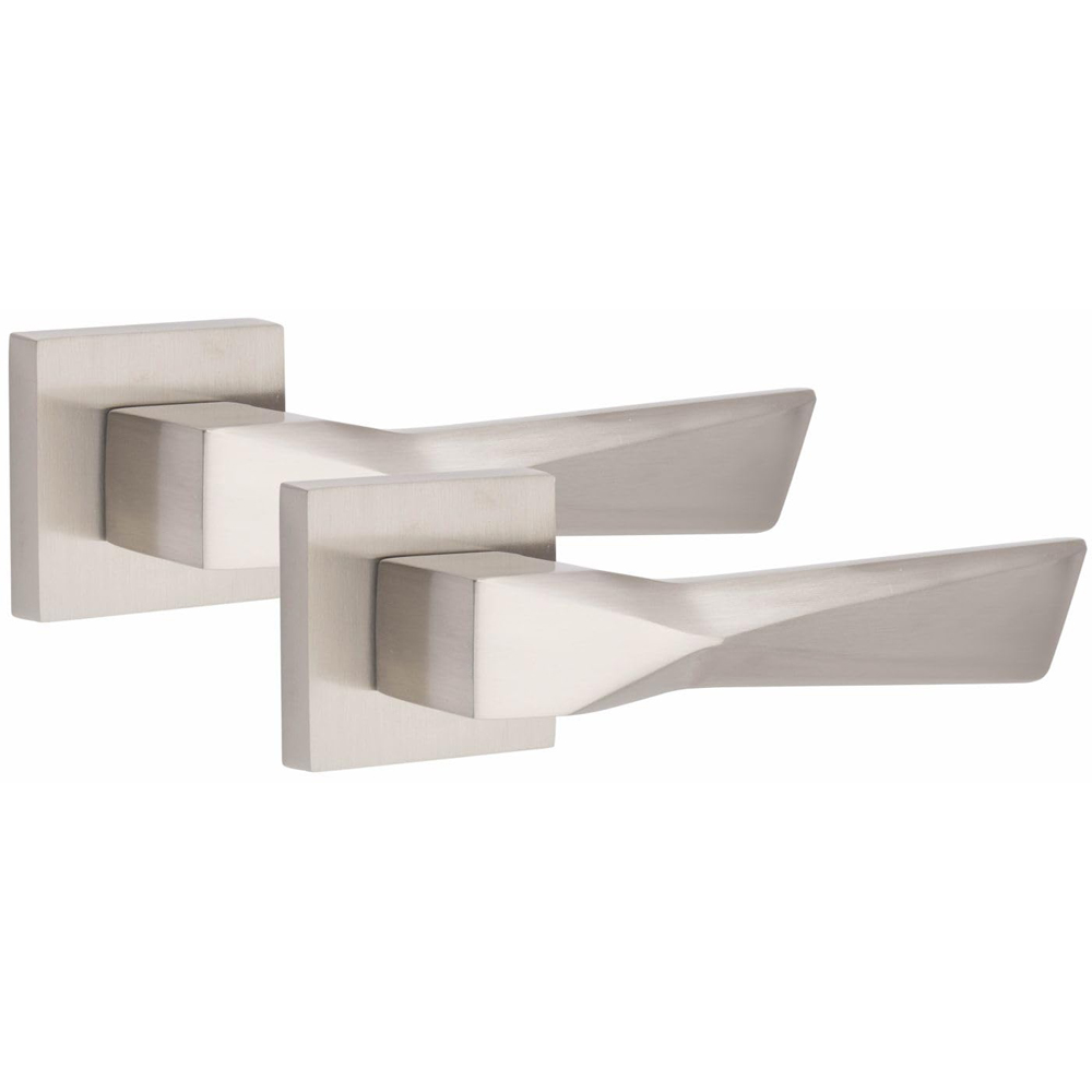 Golden Grace Satin Nickel Aura Door Handle Set 4 Pack Image 3