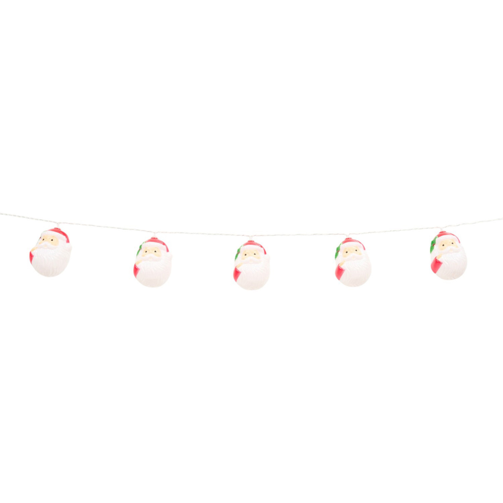 10 LED Retro Santa Head String Light Image 5