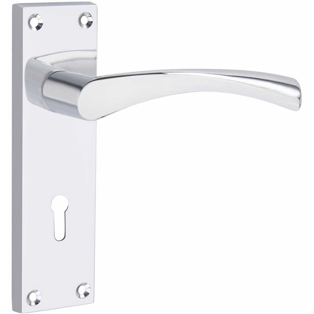 Golden Grace Silver Victorian Scroll Astrid 3 Lever Lock Door Handle 64mm 150 x 40mm Image 3