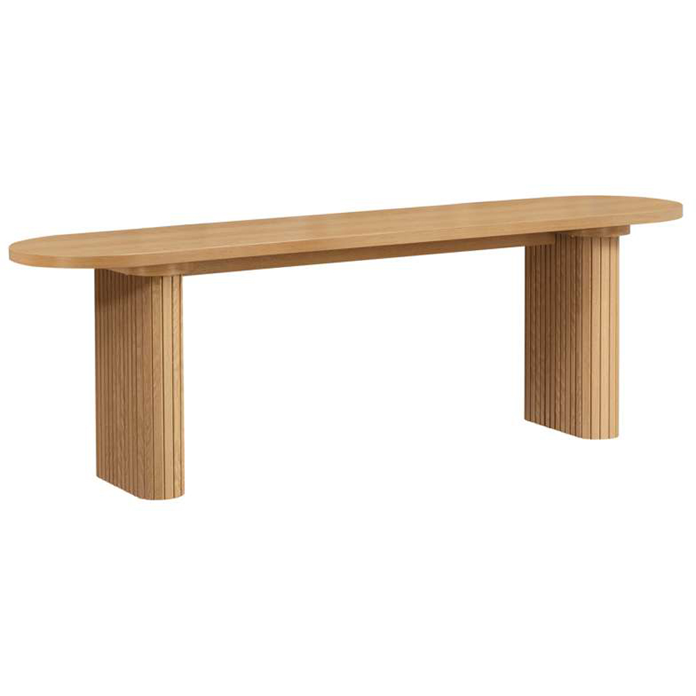 Birlea Axel 2 Seater Oak Oval Fluted Dining Bench Image 2