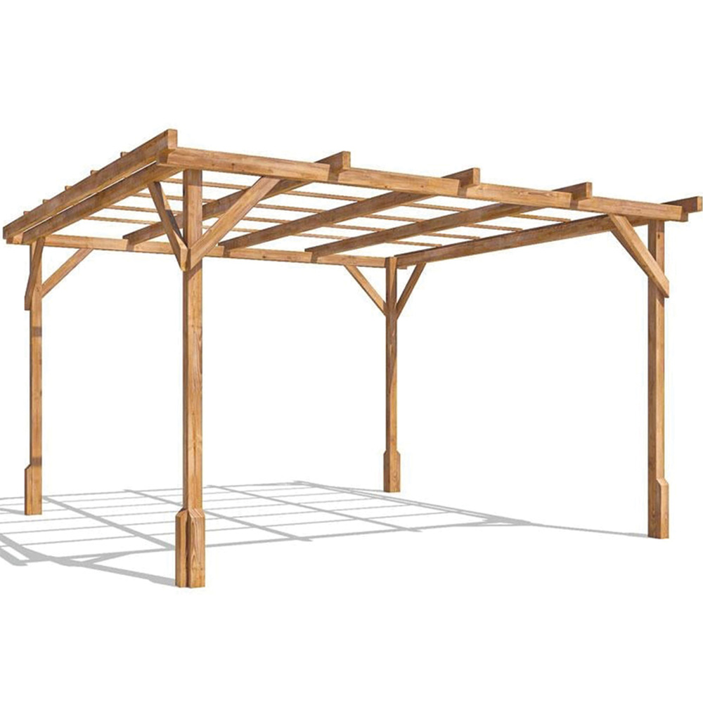 Dunster House Utopia 3 x 3m Brown Wooden Plant Frame Pergola Image 2