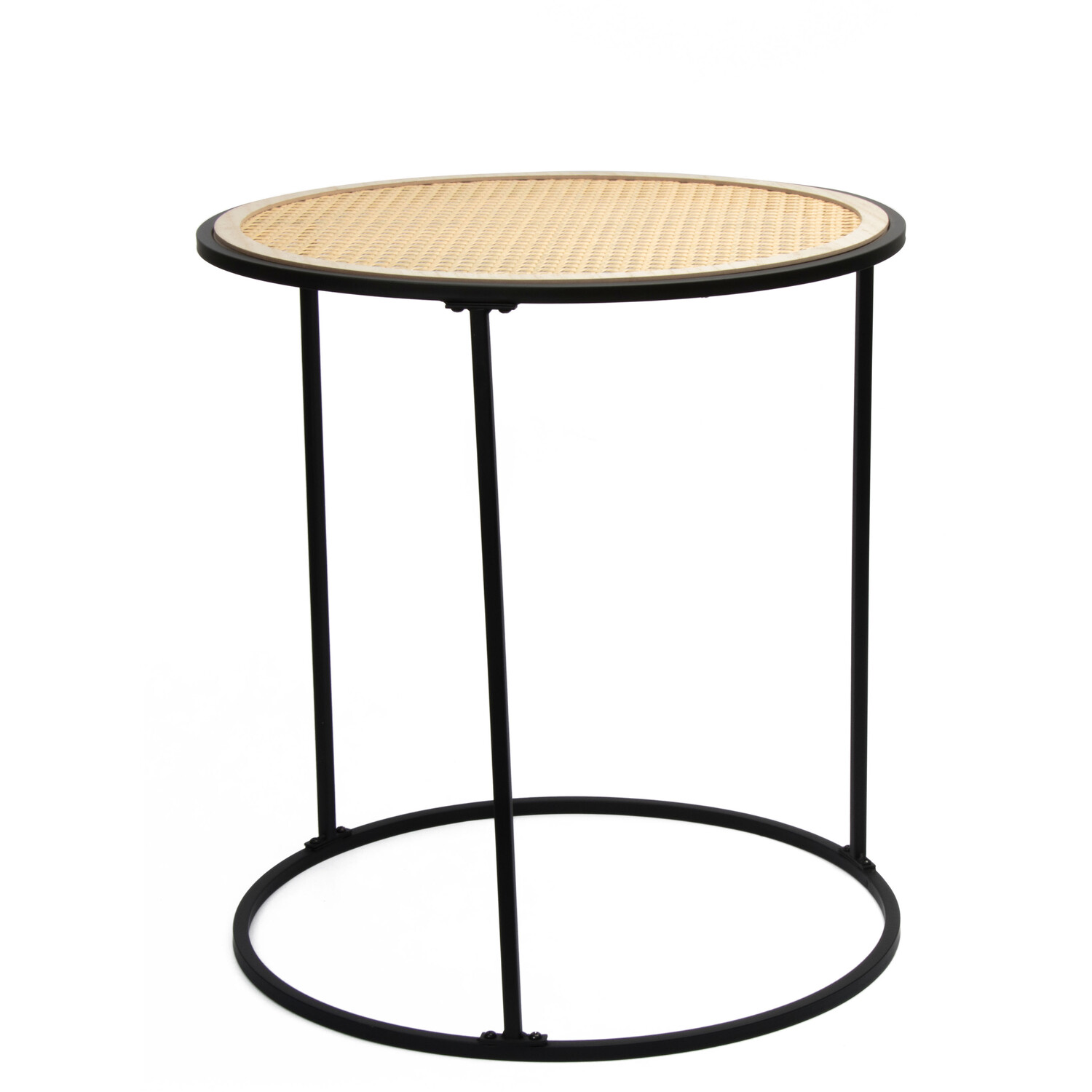 Set of 2 Rattan Side Table - Black Image 2