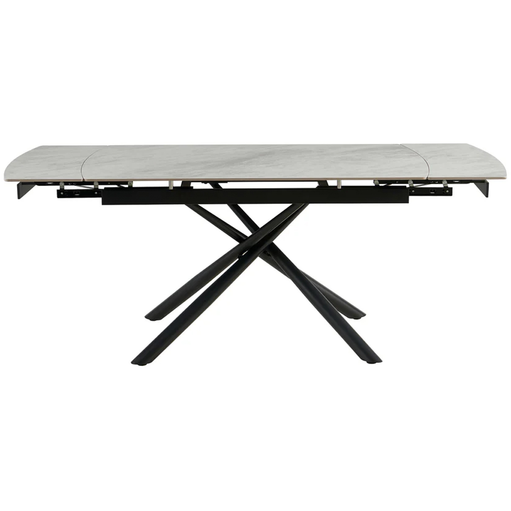 DS Living Kairo 6 Seater Extendable Dining Table White with Black Vein Image 3