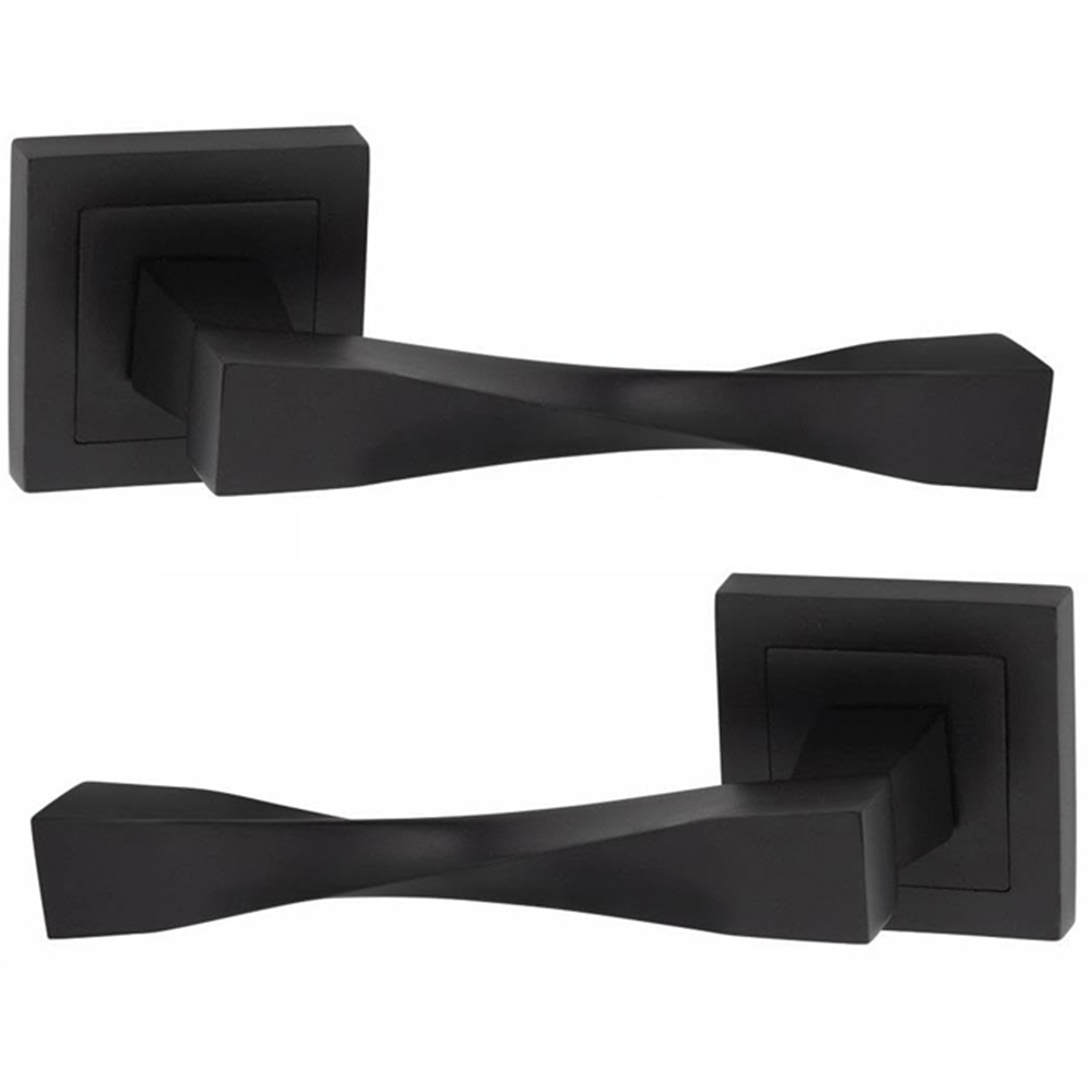 Golden Grace Matt Black Astrid Straight Door Handle Set 5 Pack Image 3
