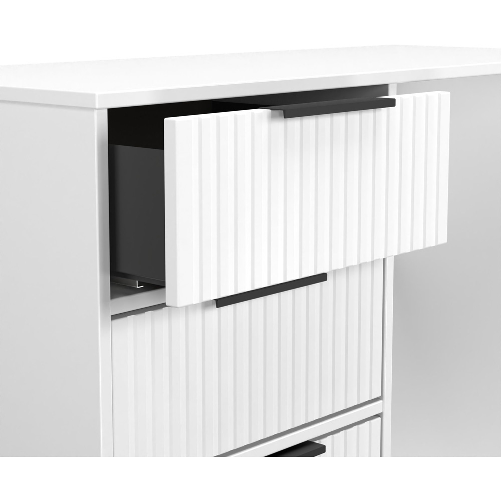Crowndale Fluted 4 Drawer White Matt Vanity Dressing Table Ready Assembled Image 6