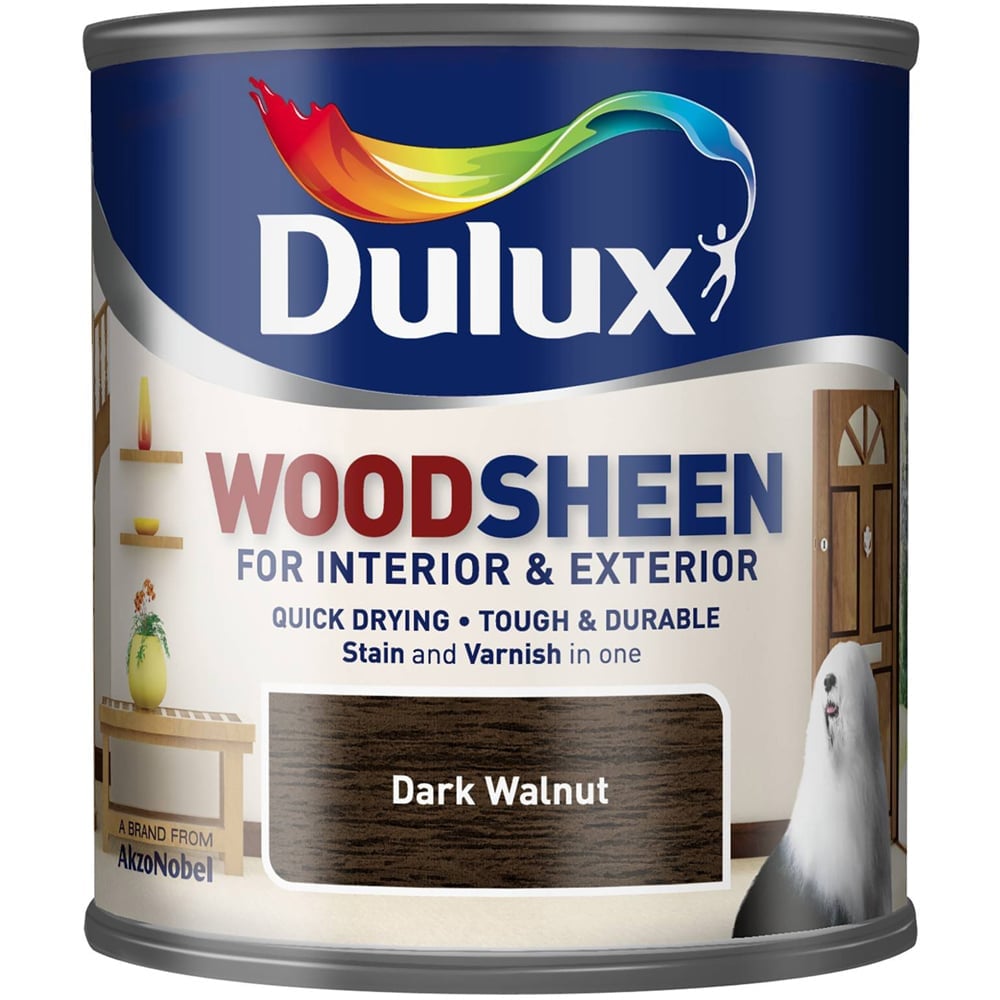 Dulux Dark Walnut Woodsheen Varnish 250ml Image 1