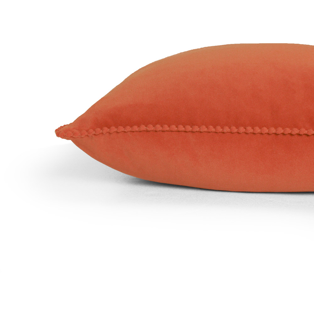 furn. Cosmo Brick Square Velvet Pom-Pom Cushion Image 3