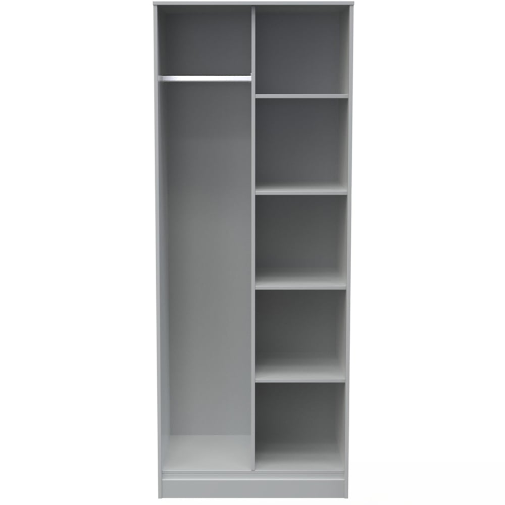 Crowndale Cube Dusk Grey Open Wardrobe Ready Assembled Image 3