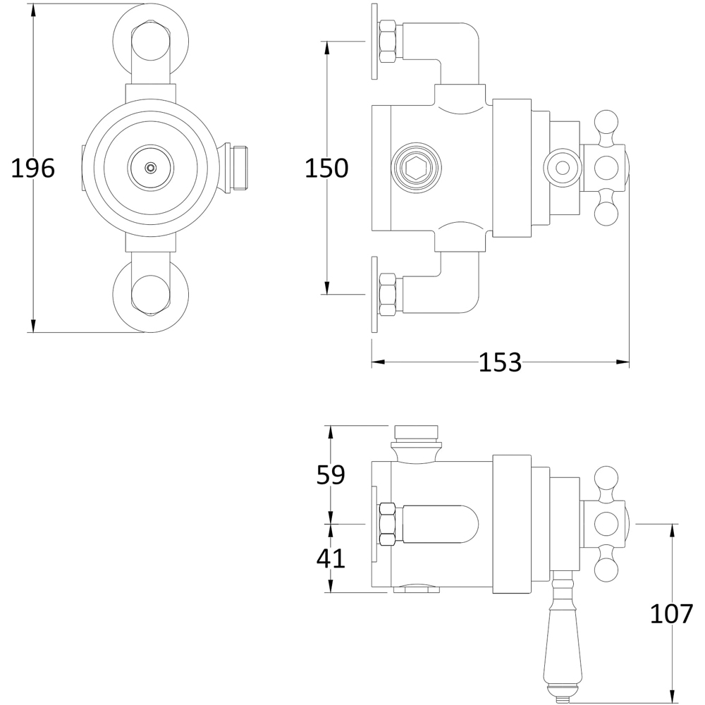 nuie Chrome Dual Thermostatic Shower Valve Image 3
