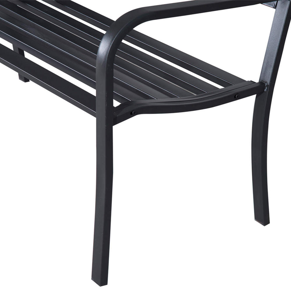 Outsunny 2 Seater Black Metal Garden Bench Image 3