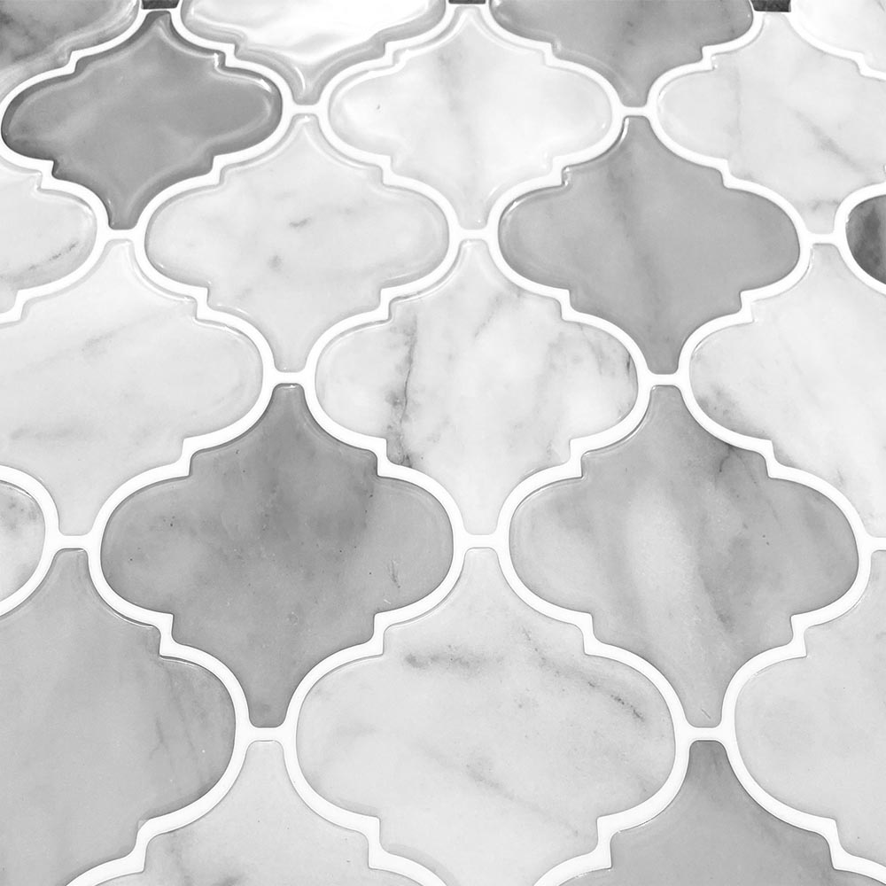 Living and Home 2.5mm Lantern Marble Mosaic Peel and Stick Backsplash Tile 10 Pack Image 5